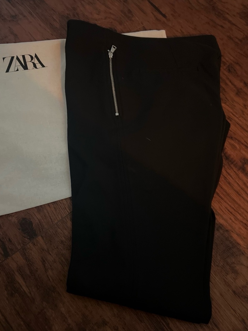Zara Dark Blue Ankle Zip Slim Trousers